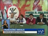 Organizaciones sindicales convocan a marcha nacional