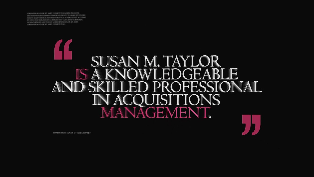 Susan M. Taylor – Procurement Expert