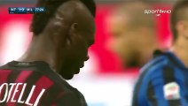 Mario Balotelli almost struck a wonder goal in the Milan Derby