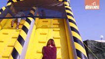 inflatable obstacle in Ocean Park runway