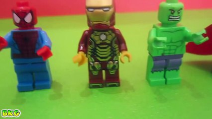 Finger Family Song Daddy Finger Nursery Rhymes Lego Hulk Spiderman Iron Man Superman Toys