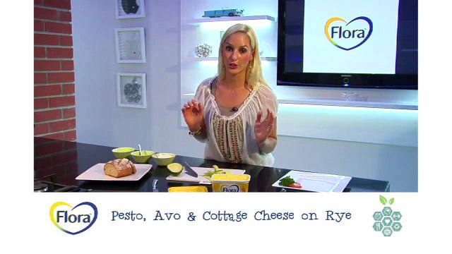 Fast Flora Sandwiches - Pesto, Avo & Cottage Cheese on Rye