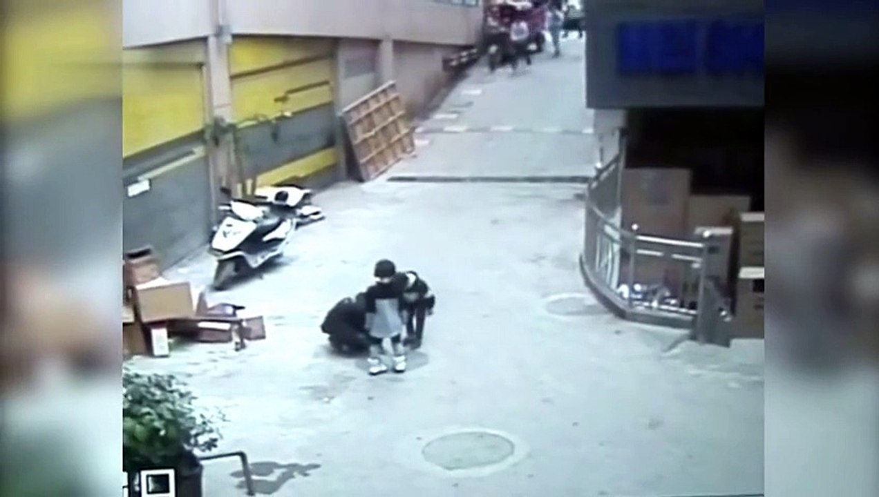 Fireworks stunt goes wrong with Girls - Child fell in gutter