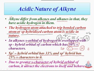 Acidic Nature of Alkynes & Uses of Ethyne OR Acetylene