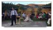 Bride puts a spell on her magician groom during first dance.