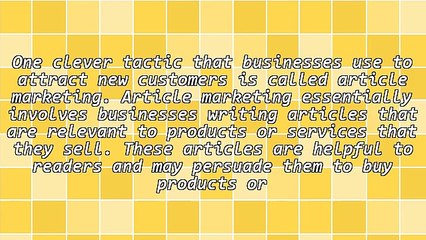 Do You Have A Business And Need To Promote It? Try Article Marketing.