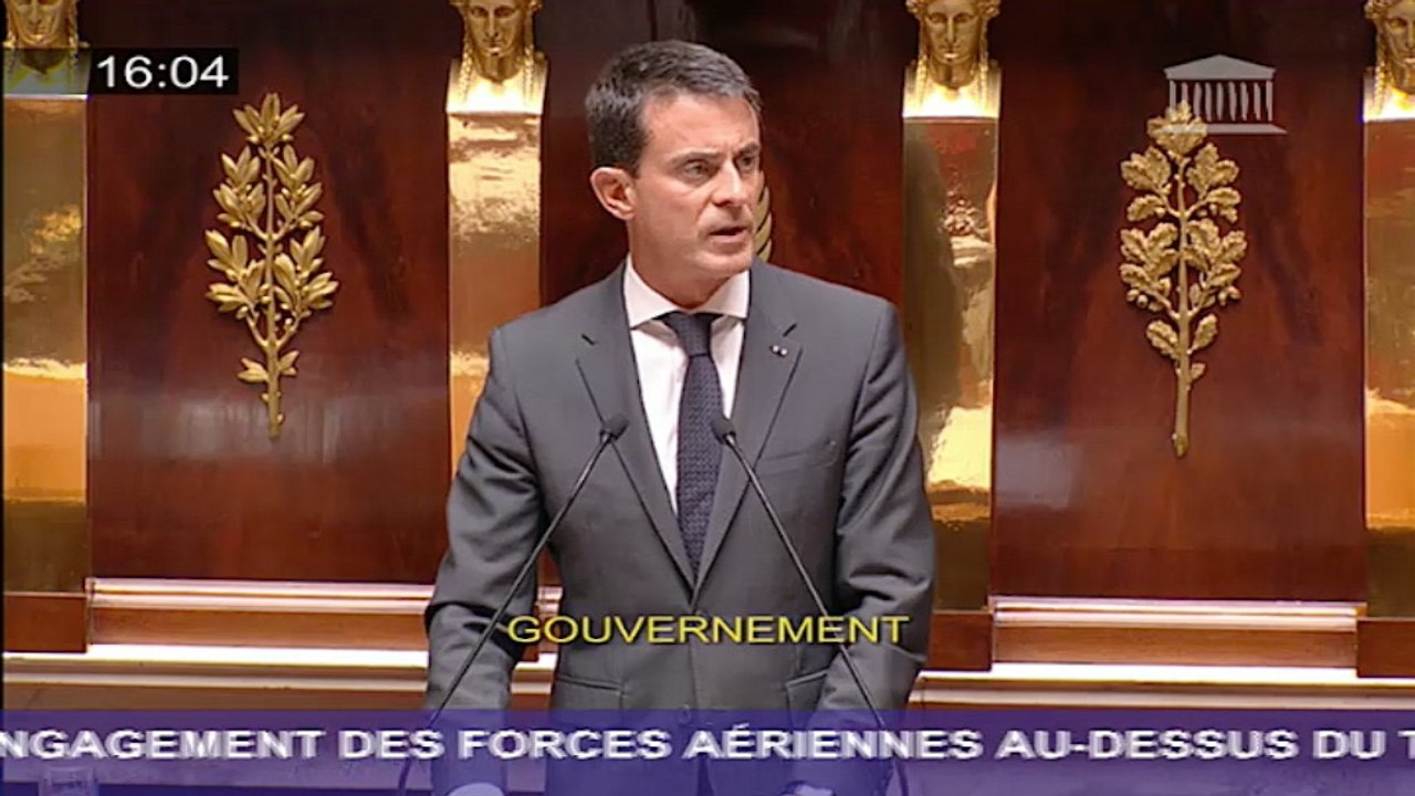 Engagement des forces aériennes au-dessus du territoire syrien : déclaration de Manuel Valls