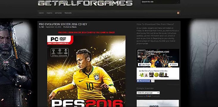 Pro Evolution Soccer 2016 serial key list, keys giveaway SEPTEMBER 2015