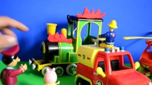 Fireman Sam  Greendale Train Fire Peppa pig Fire Engine Play doh  Story