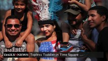 Topless Toddler in Time Square