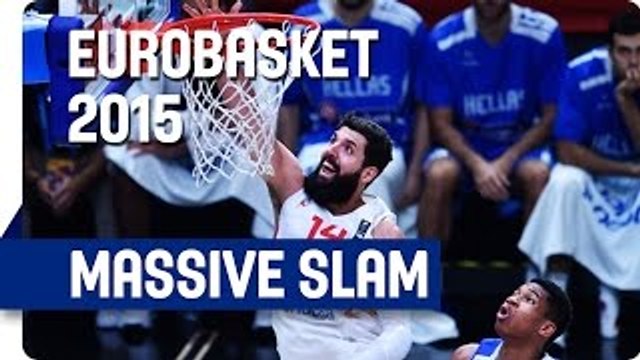 Nikola Mirotic big dunk on Antetokounmpo! - EuroBasket 2015