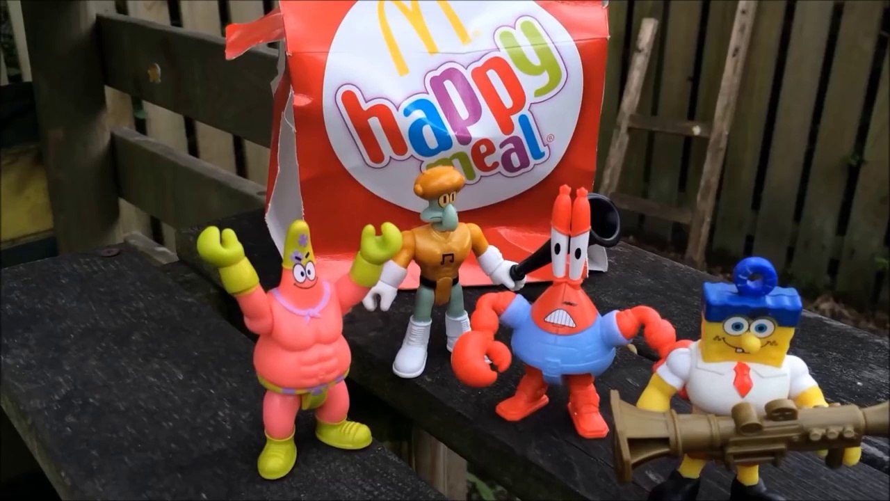 sponge bob squarepants and friends toys Mac Donalds Happy meal Bob l'eponge jouets pour enfants kids videos Bob l'éponge اللعب