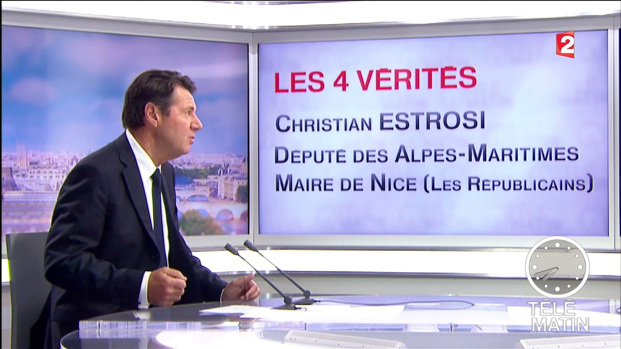 Christian Estrosi est l'invité des 4 Vérités de Télé Matin, sur France 2