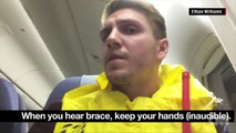 Man films inside cabin during emergency landing in Airplane from Hong Kong