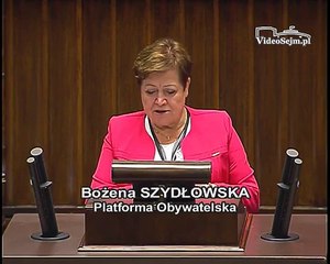 Poseł Bożena Szydłowska - Wystąpienie z dnia 10 wrze�nia 2015 roku.