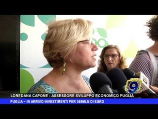 PUGLIA | In arrivo investimenti per 369 mln di euro