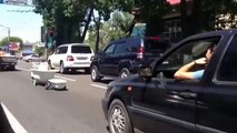 Motorized Bathtub Speeds Down Road