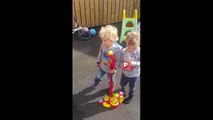 Young twins sing Red Hot Chilli Peppers hit