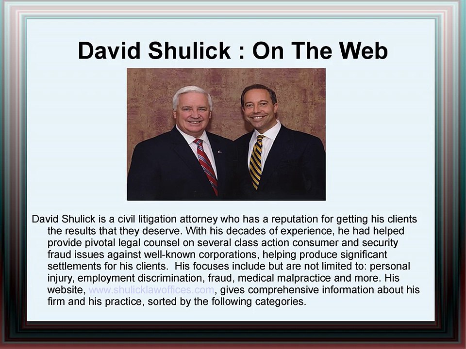 David Shulick : On The Web
