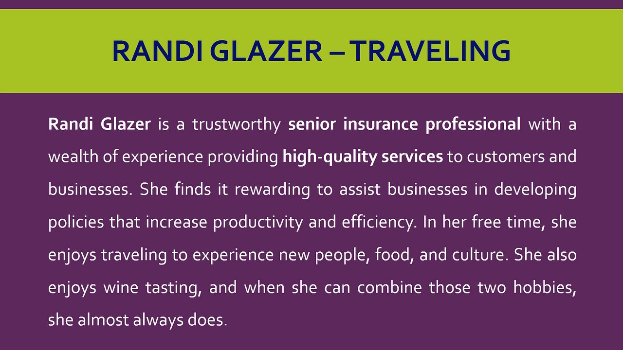 Randi Glazer’s Vibrant Hobbies & Interests