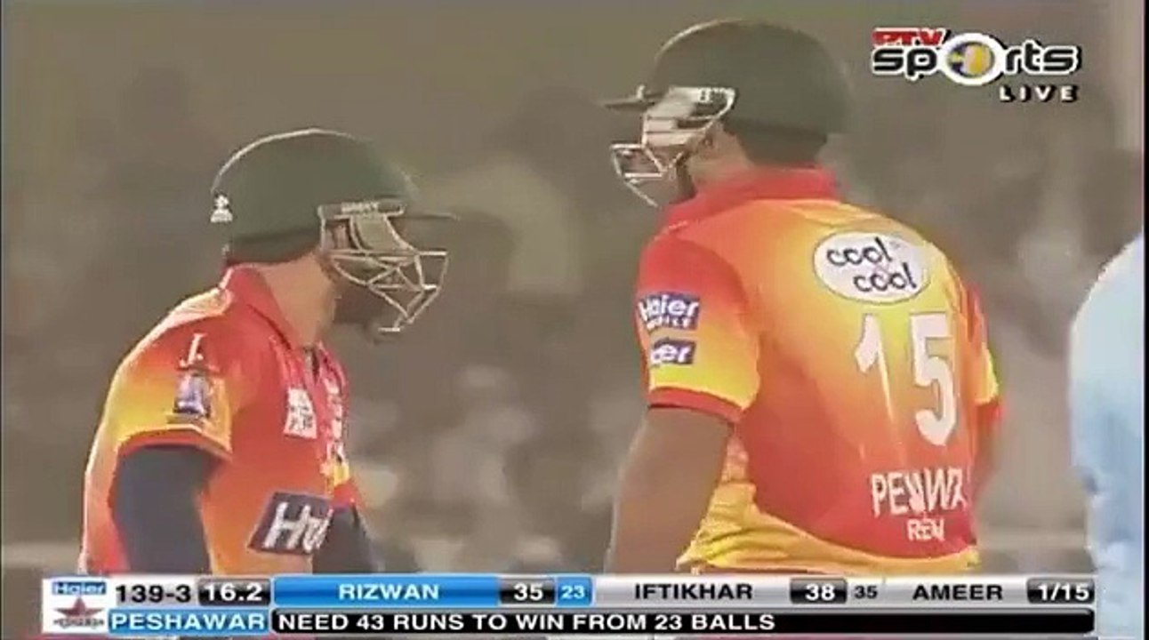 last five over Karachi Blues vs Peshawar Region FINAL Haier Mobile T20 Cup 2015