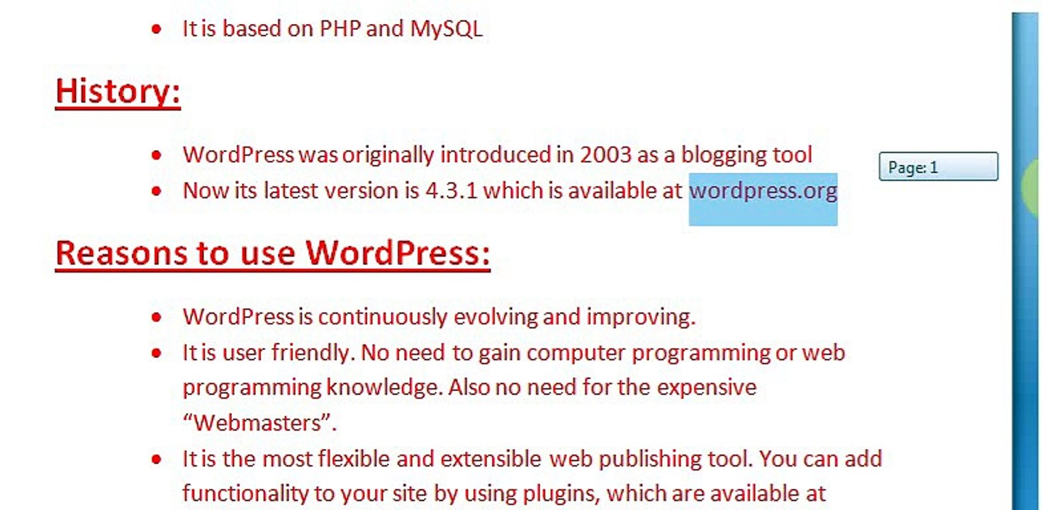 WordPress Intro1