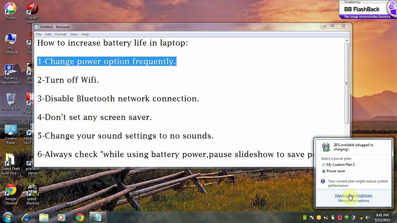 How to expand battery life in laptop.