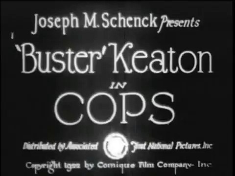 COPS-Buster Keaton-Public Domain-Classic Silent Film-Vintage
