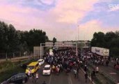 Drone Footage Shows Hundreds of Refugees Blocked at Hungarian Border