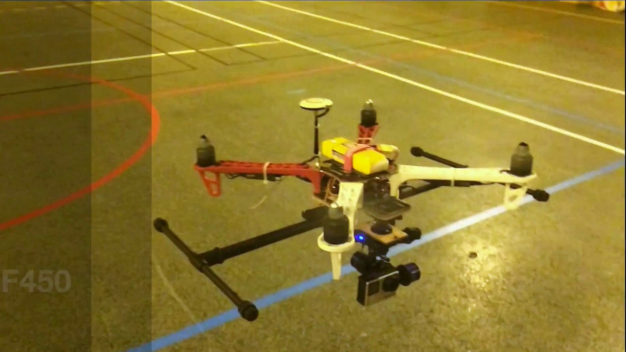 DJI F450 | Nasa Lite | Gumbal Tarot T-2D + Gopro Hero 4 | Train rentrant Tarot