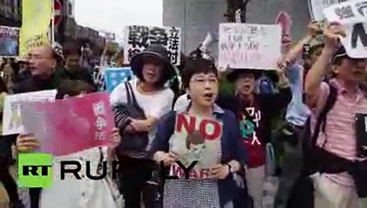 Japan Protesters rally against contentious military bills in Tokyo