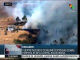 Ecuador: incendio forestal consume gran parte del cerro El Auqui