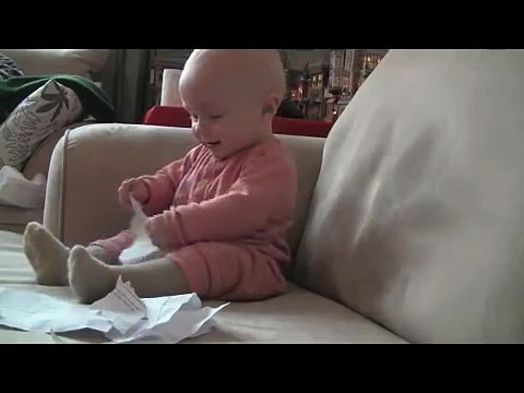 Baby Laughing Hysterically at Ripping Paper Original video 2015 funny clip | Fun Videos Clips