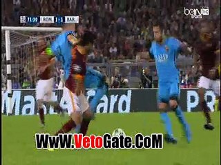 ملخص الشوط الثانى روما امام برشلونه