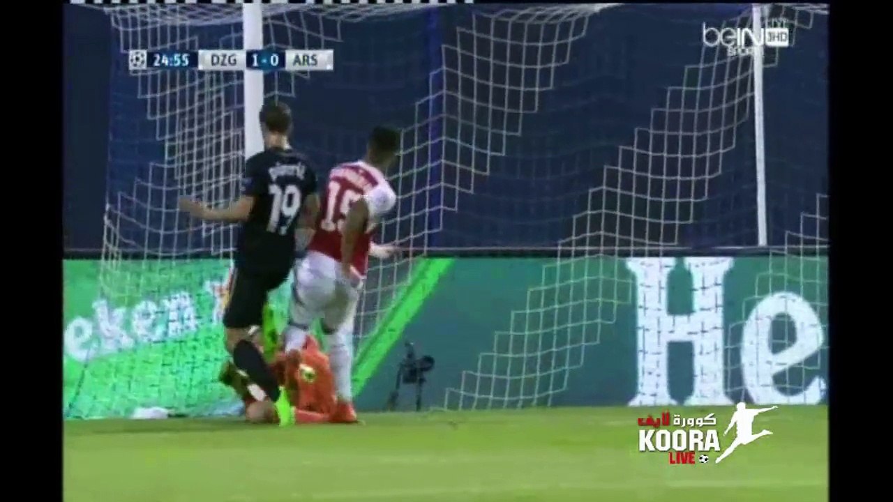 اهداف مباراة دينامو زغرب وارسنال 2-1