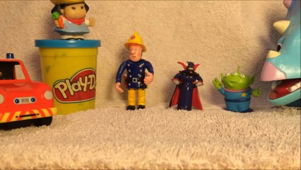 Surprise Eggs Fireman sam play doh toy story zurg Squeeze Toy Aliens Little People kids videos enfants