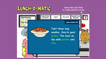 Arthur Lunch O Matic Cartoon Animation PBS Kids Game Play Walkthrough