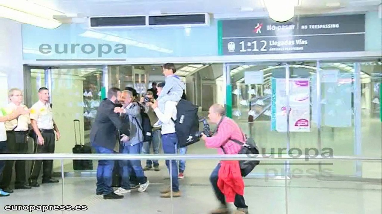 Syrian refugee tripped up arrive at Madrid