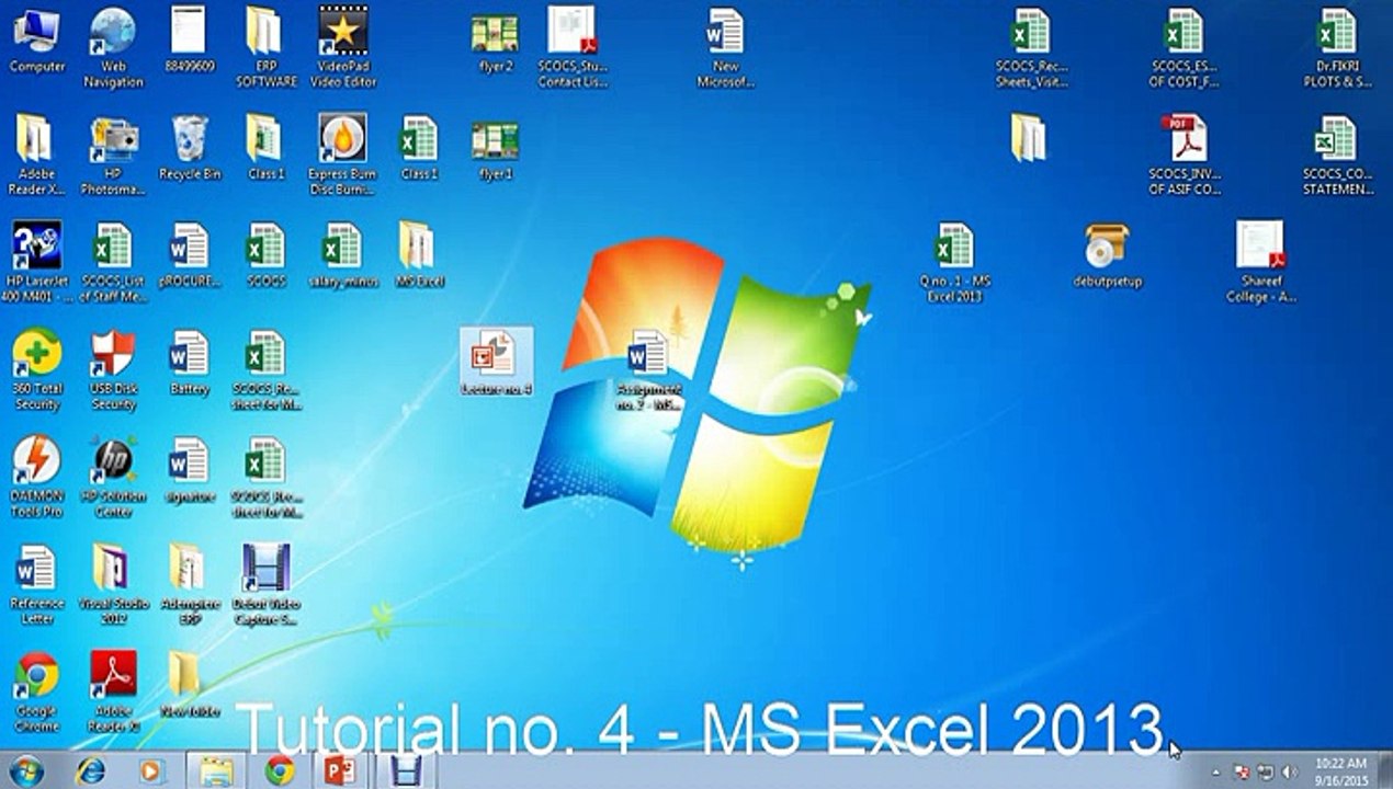 Tutorial no.4   - MS Excel