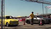 Nissan GTR R35 580HP vs. Trabant Turbo 3.0T - 1/4 Mile - Race at Airport