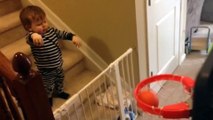 Amazing baby is a baller at trickshots