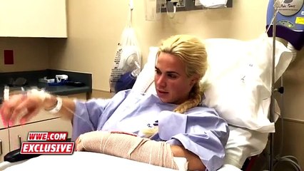 Lana updates WWE fans from her hospital room immediately following surgery_Sept 15 2015 WWE Wrestling