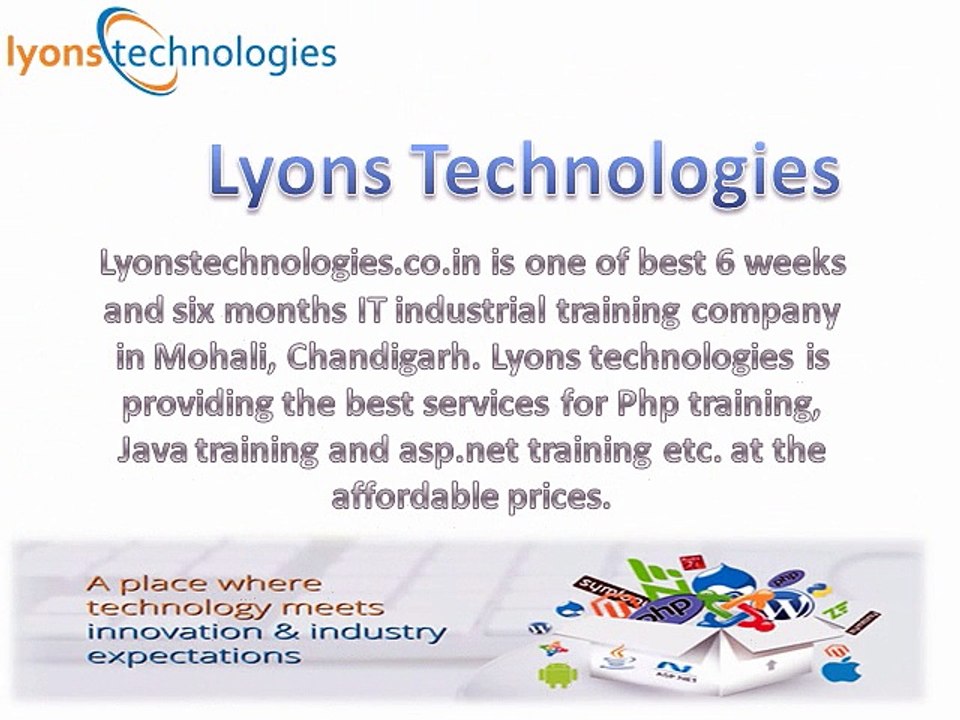 6 Weeks Industrial Training in Chandigarh and Mohali - Lyons Technologies