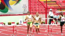 a gorgeous Australian hurdler sweet to audience after the race