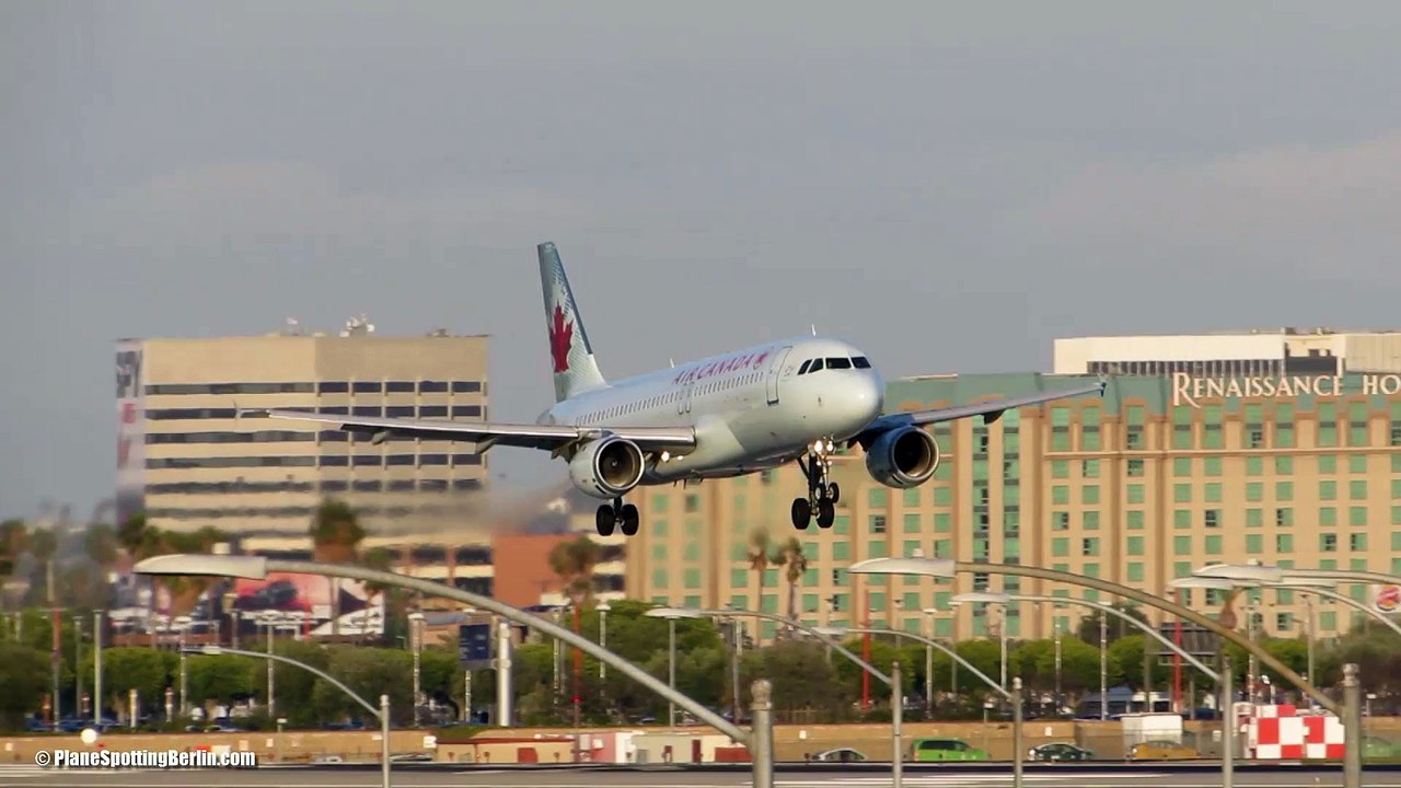 Air Canada A320 [C-FFWM] and Westjet 737-800 [C-GDMP] Landing at Los Angeles Intl. Airport (LAX) [Full HD]