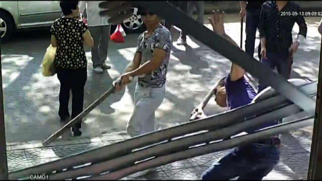 Men shockingly attack meat shop on opening day