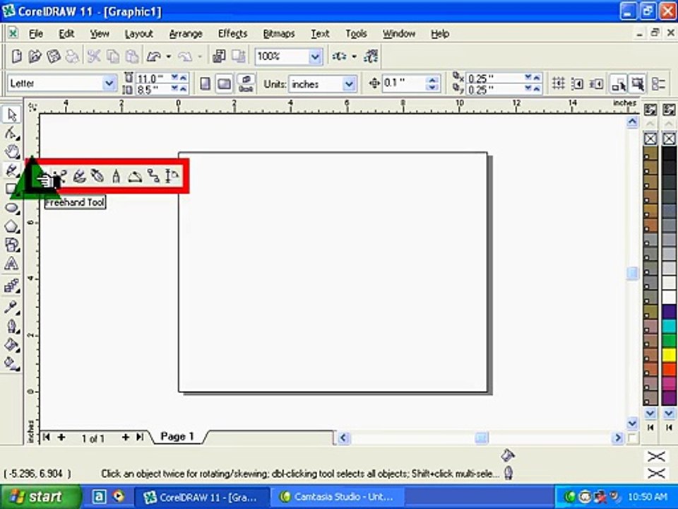 How to use Free Hand Tool in coral draw urdu/hindi lecture