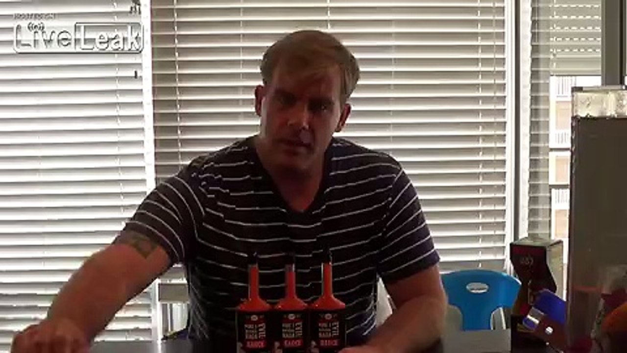 Chile Beast Drinks 3 bottles of Ghost Pepper Sauce Evil Chefs Challenge