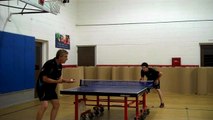 Amazing Behind the Back Ping Pong-Table Tennis Smash-Father against son...
