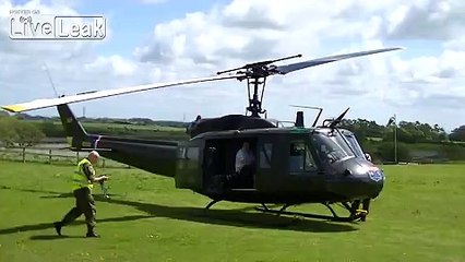Huey Helicopter Start up & Take off.
